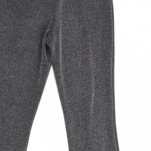 Straight Leg Womens Grey Herringbone  Trousers  Size 12 L28 in