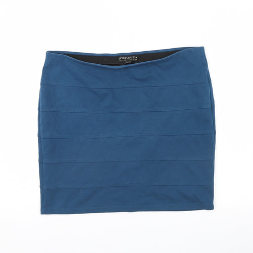 FOREVER 21 Womens Blue   Mini Skirt Size 2XL