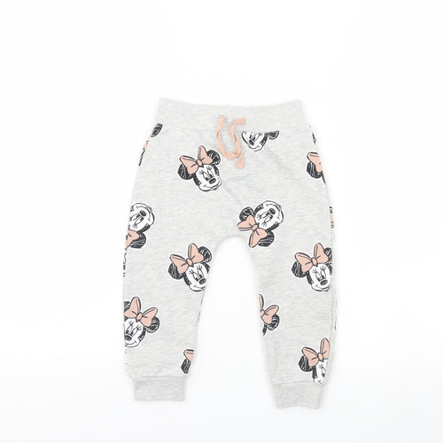 George Girls Grey Animal Print  Jogger Trousers Size 12 Years - Minnie mouse