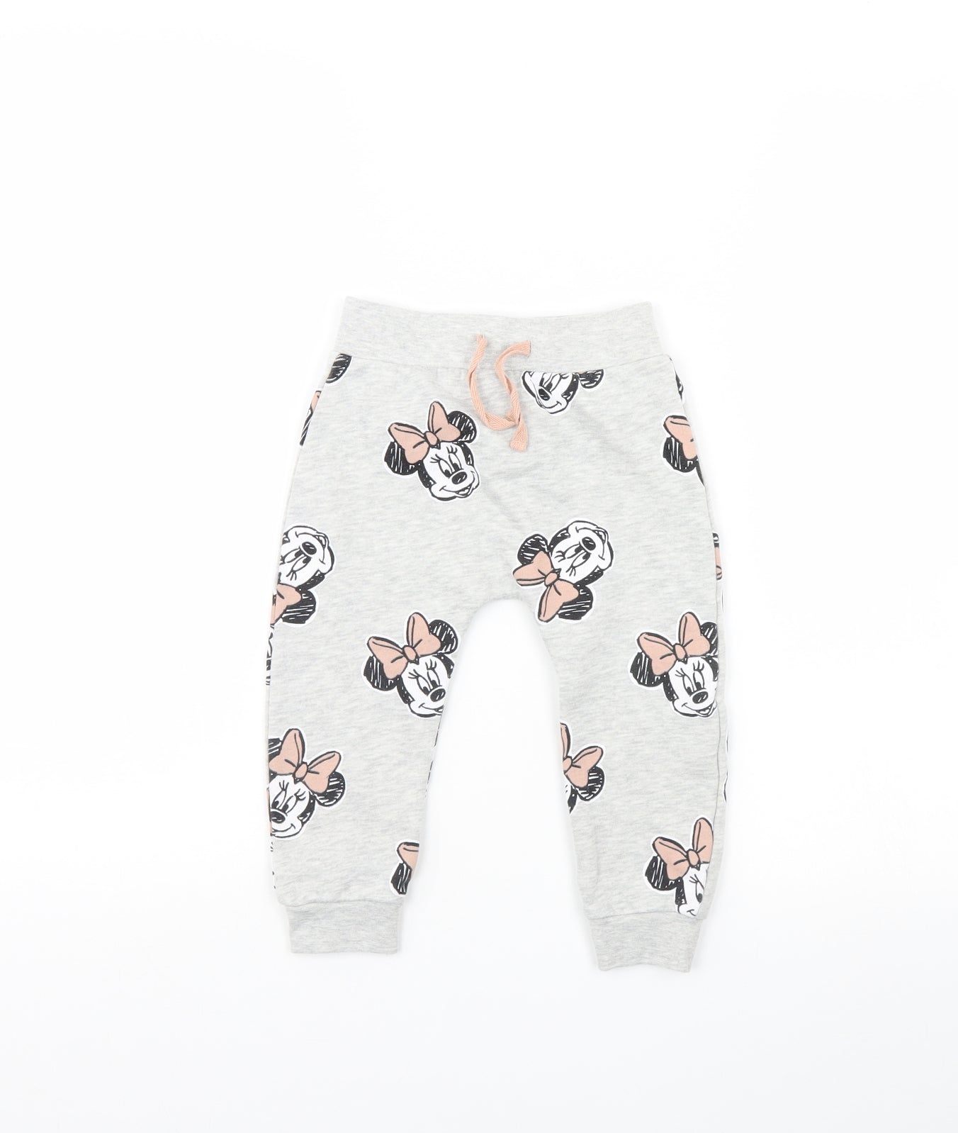 George Girls Grey Animal Print  Jogger Trousers Size 12 Years - Minnie mouse