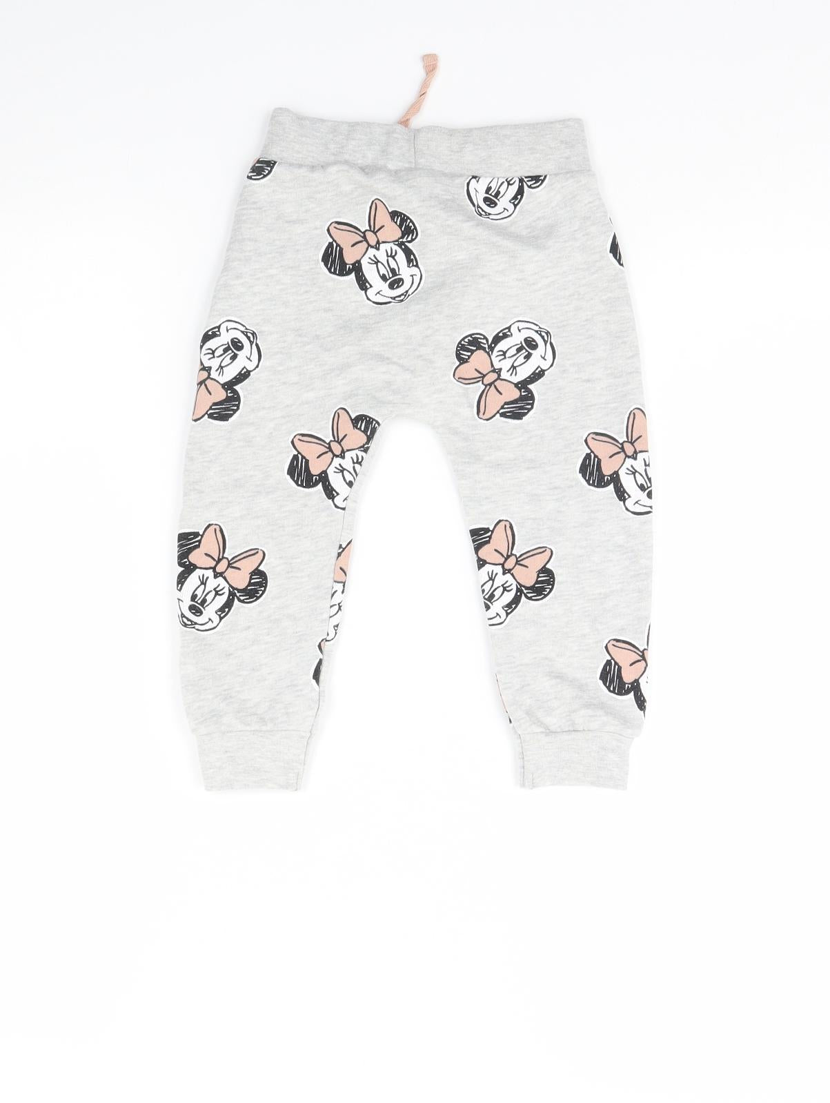 George Girls Grey Animal Print  Jogger Trousers Size 12 Years - Minnie mouse
