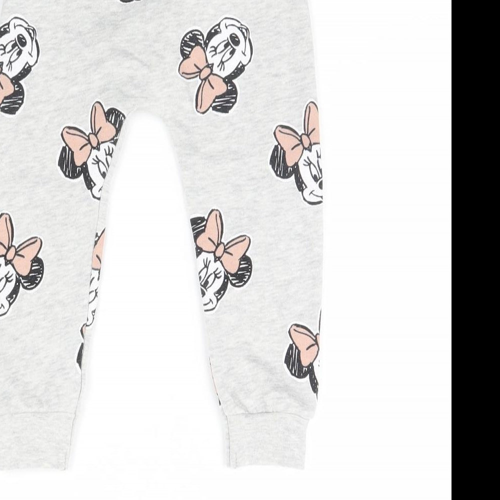 George Girls Grey Animal Print  Jogger Trousers Size 12 Years - Minnie mouse