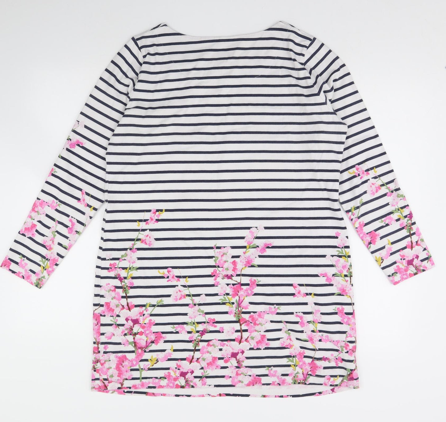 Joules Womens White Striped  Pullover Jumper Size 16