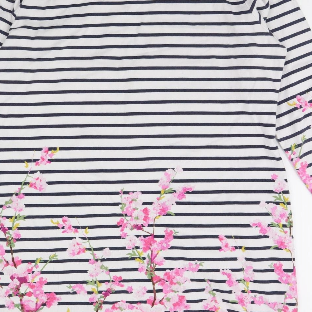 Joules Womens White Striped  Pullover Jumper Size 16