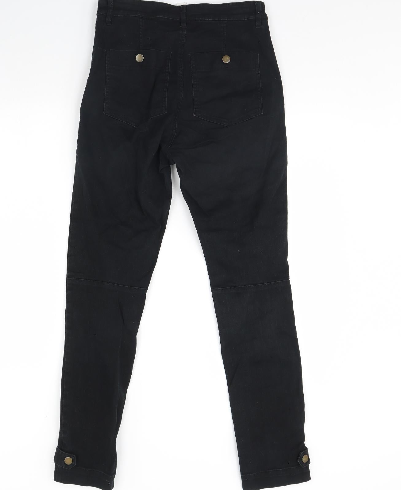 H&M Womens Black  Denim Straight Jeans Size 14 L30 in