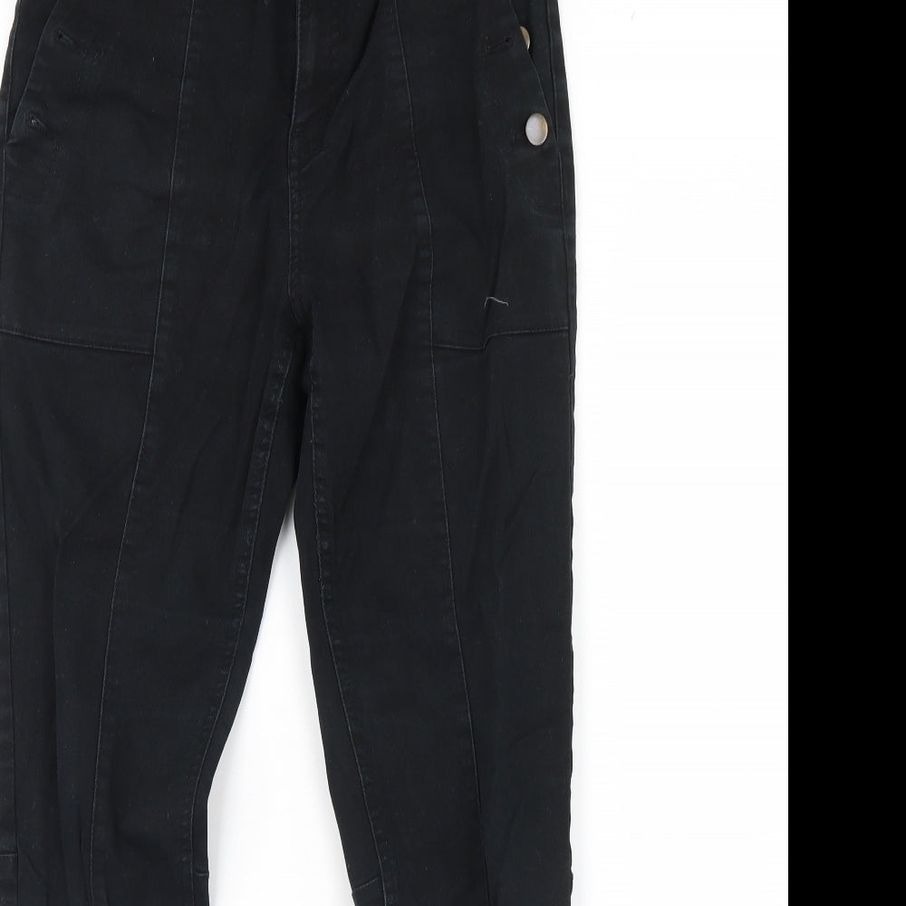 H&M Womens Black  Denim Straight Jeans Size 14 L30 in