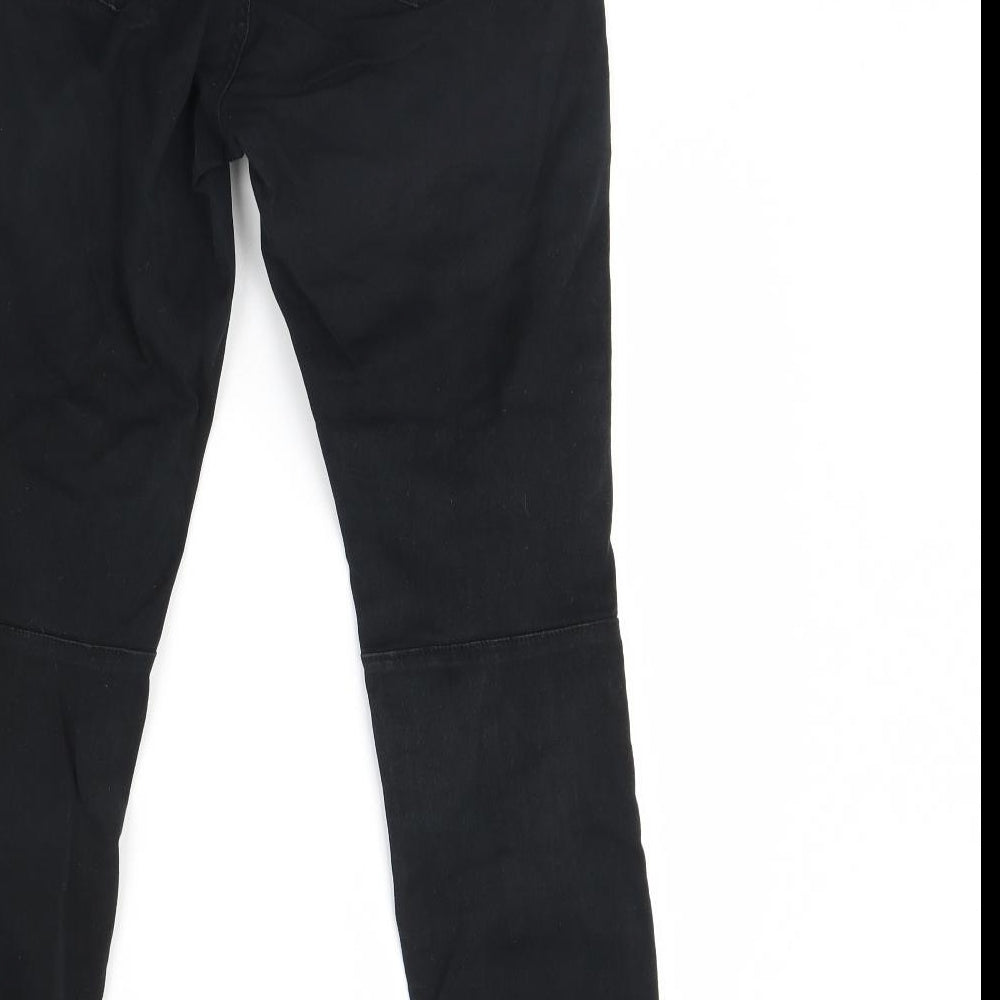 H&M Womens Black  Denim Straight Jeans Size 14 L30 in