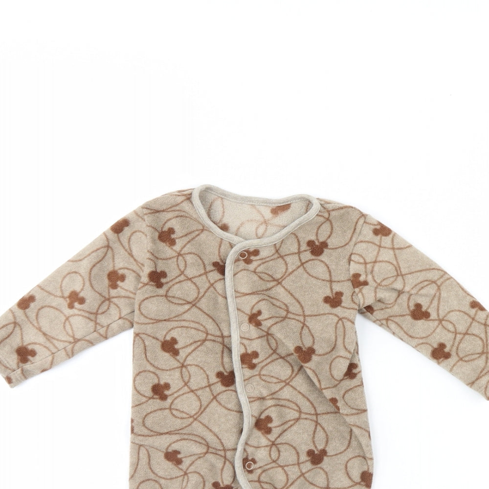 George Baby Brown Geometric  Babygrow One-Piece Size 3-6 Months  - Minnie mouse