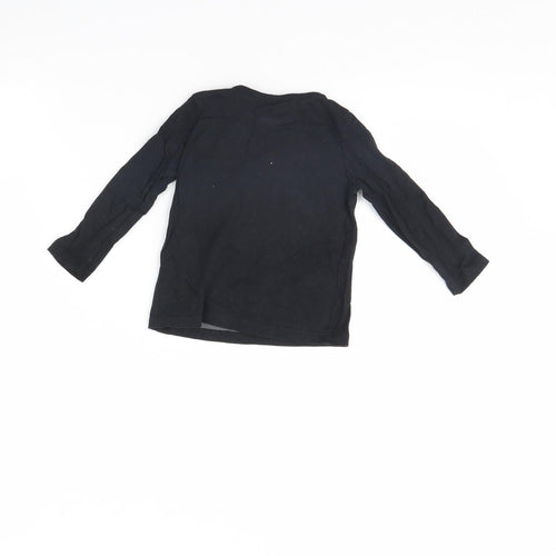 Fred & FLo Baby Black   Basic T-Shirt Size 9-12 Months  - Dinosaur