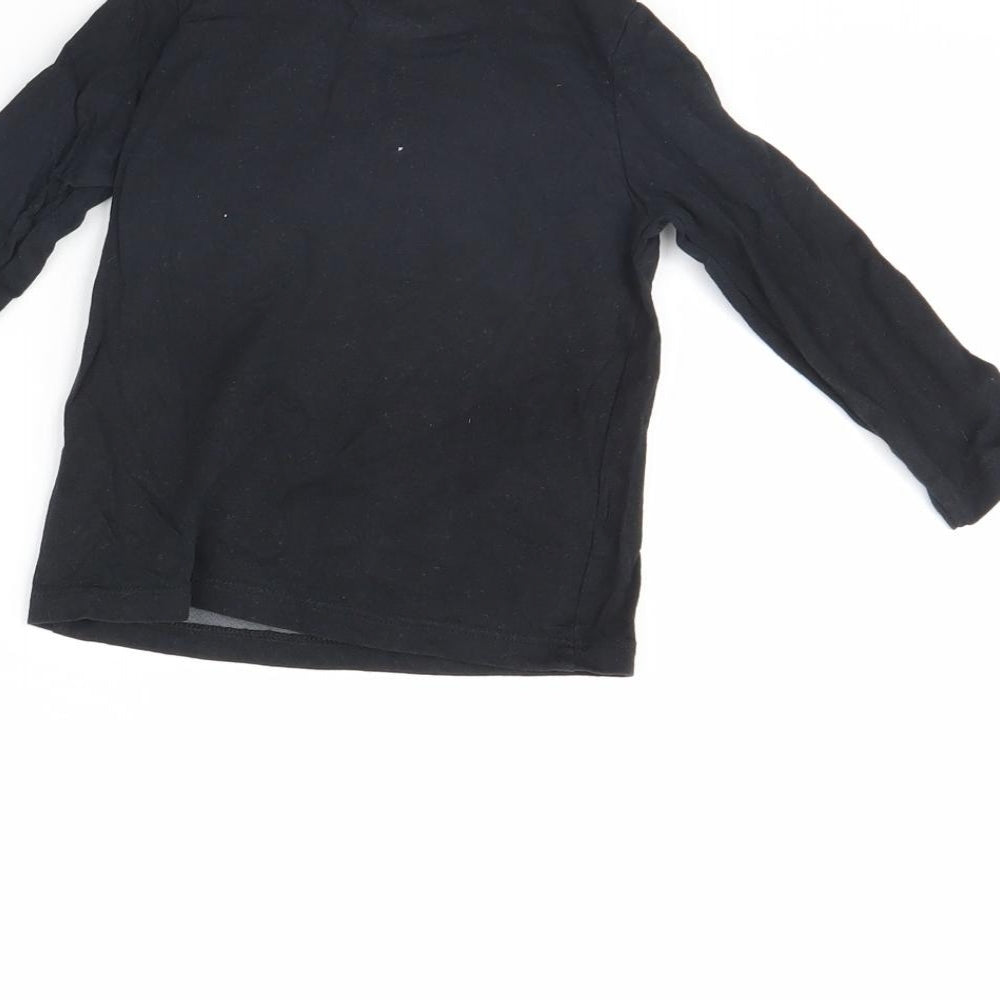Fred & FLo Baby Black   Basic T-Shirt Size 9-12 Months  - Dinosaur