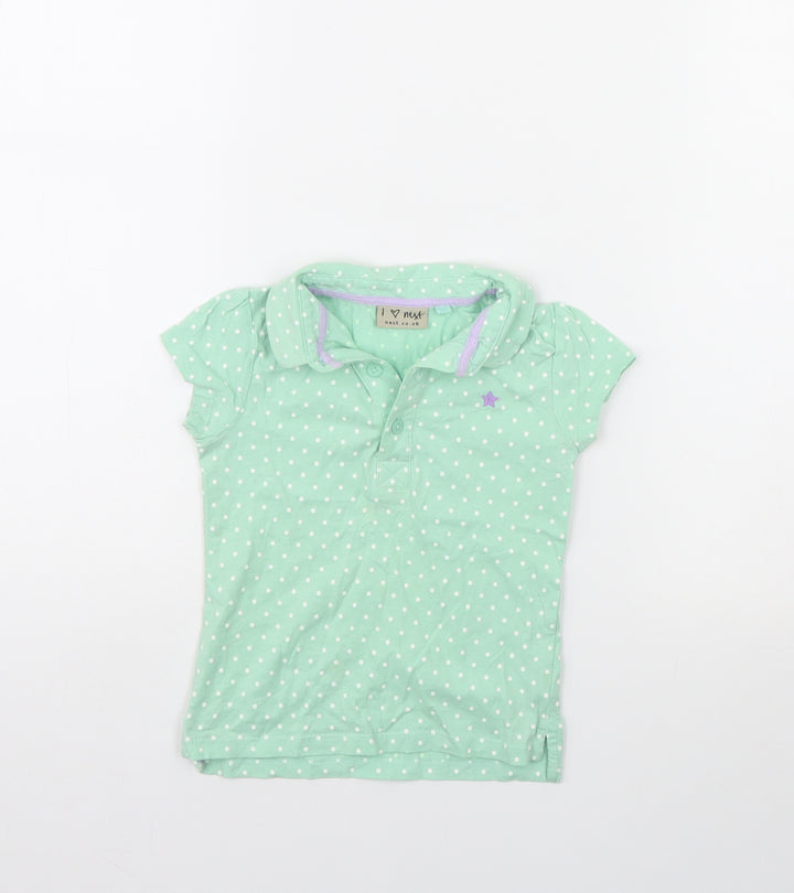 NEXT Girls Green Polka Dot  Basic Polo Size 18-24 Months