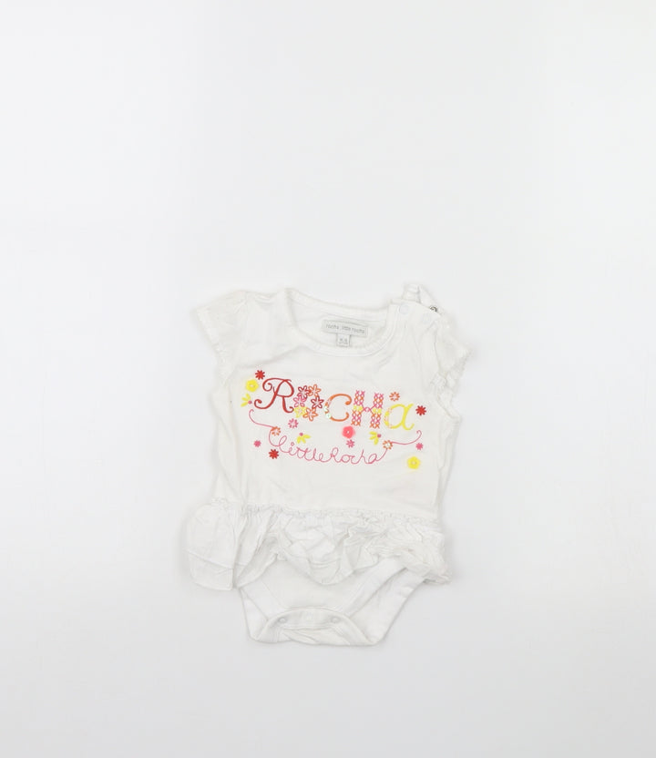 Rocha Little Rocha Girls White   Babygrow One-Piece Size 0-3 Months