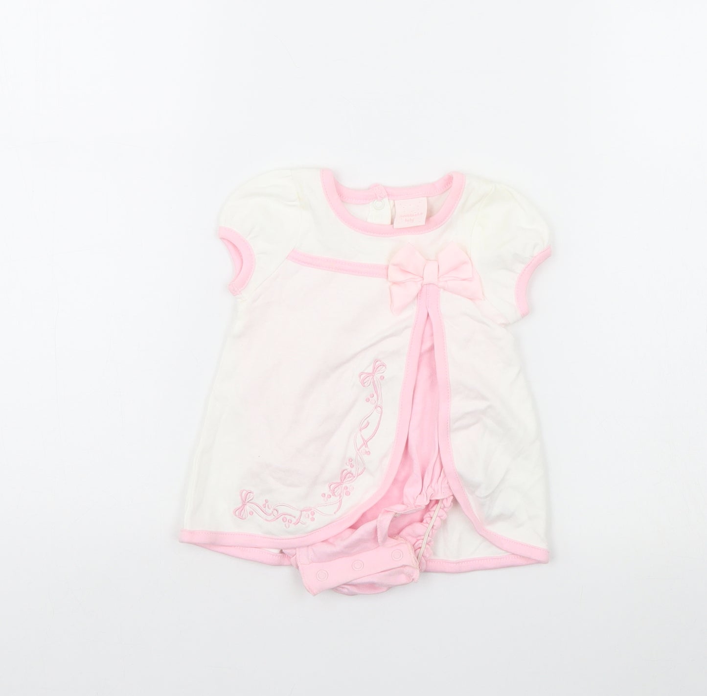 Savannah Girls White   Babygrow One-Piece Size 0-3 Months