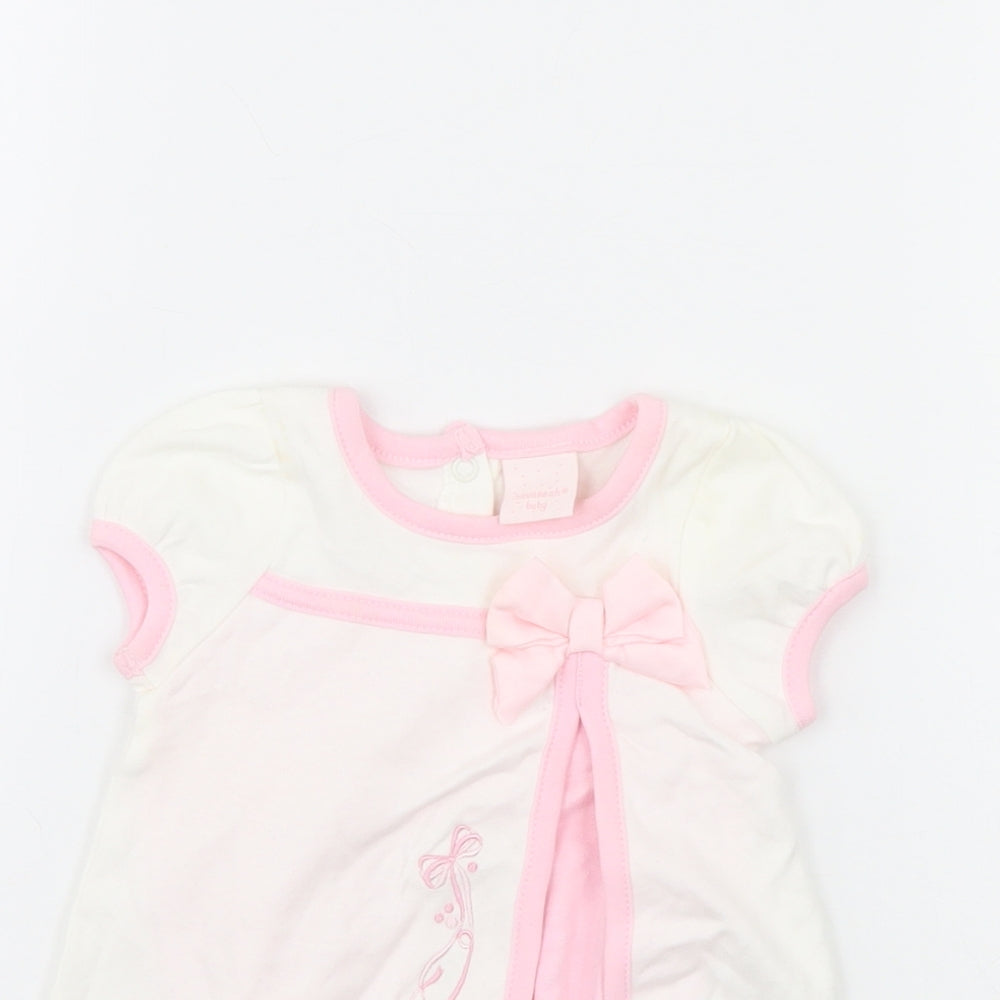 Savannah Girls White   Babygrow One-Piece Size 0-3 Months
