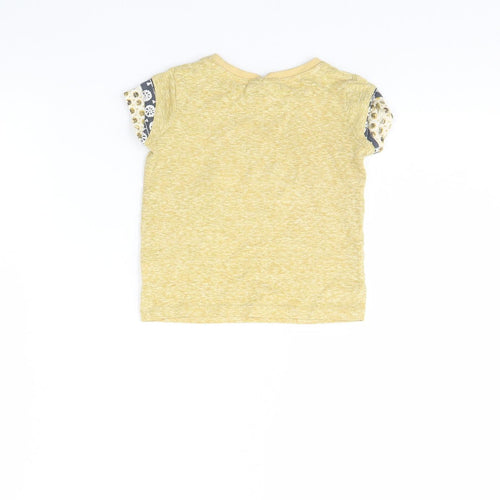 NEXT Girls Yellow   Basic T-Shirt Size 9-12 Months  - Elephant