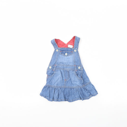 Mini Club Girls Blue  Denim Pinafore/Dungaree Dress  Size 3-6 Months