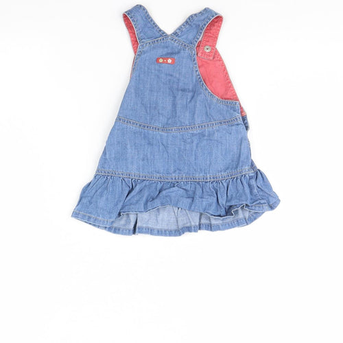 Mini Club Girls Blue  Denim Pinafore/Dungaree Dress  Size 3-6 Months