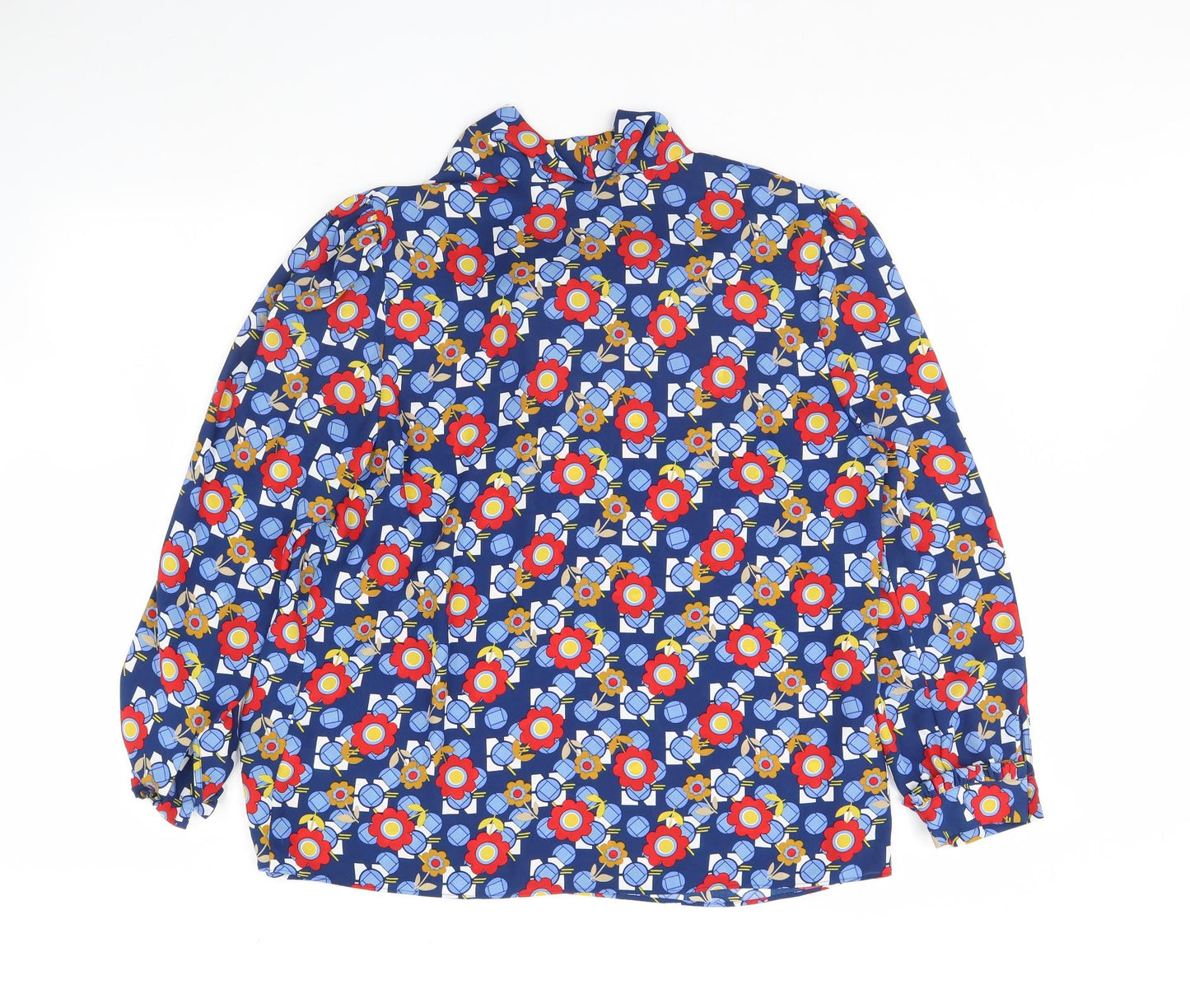 TU Womens Blue Floral  Basic Blouse Size 18