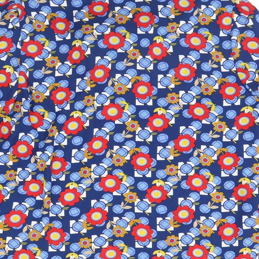 TU Womens Blue Floral  Basic Blouse Size 18