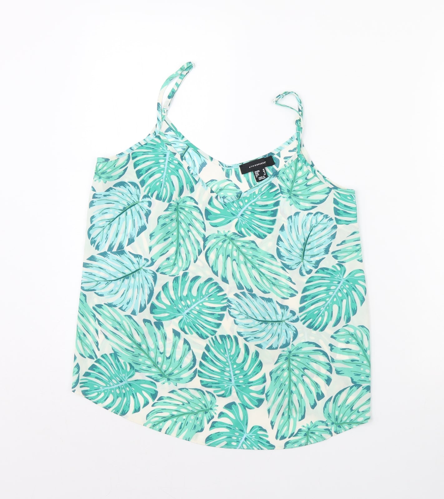 Atmosphere Womens Green Floral  Basic Tank Size 10