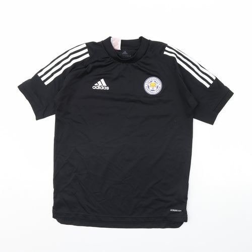 adidas Girls Black   Basic T-Shirt Size 13 Years  - Leicester City FC