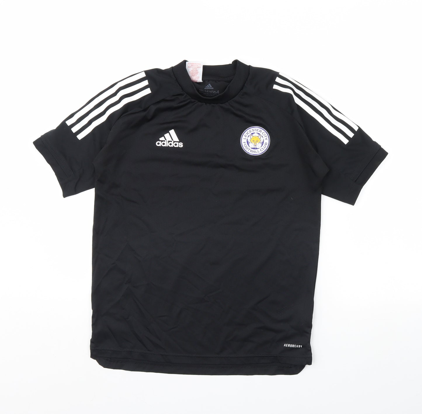 adidas Girls Black   Basic T-Shirt Size 13 Years  - Leicester City FC