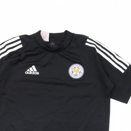 adidas Girls Black   Basic T-Shirt Size 13 Years  - Leicester City FC