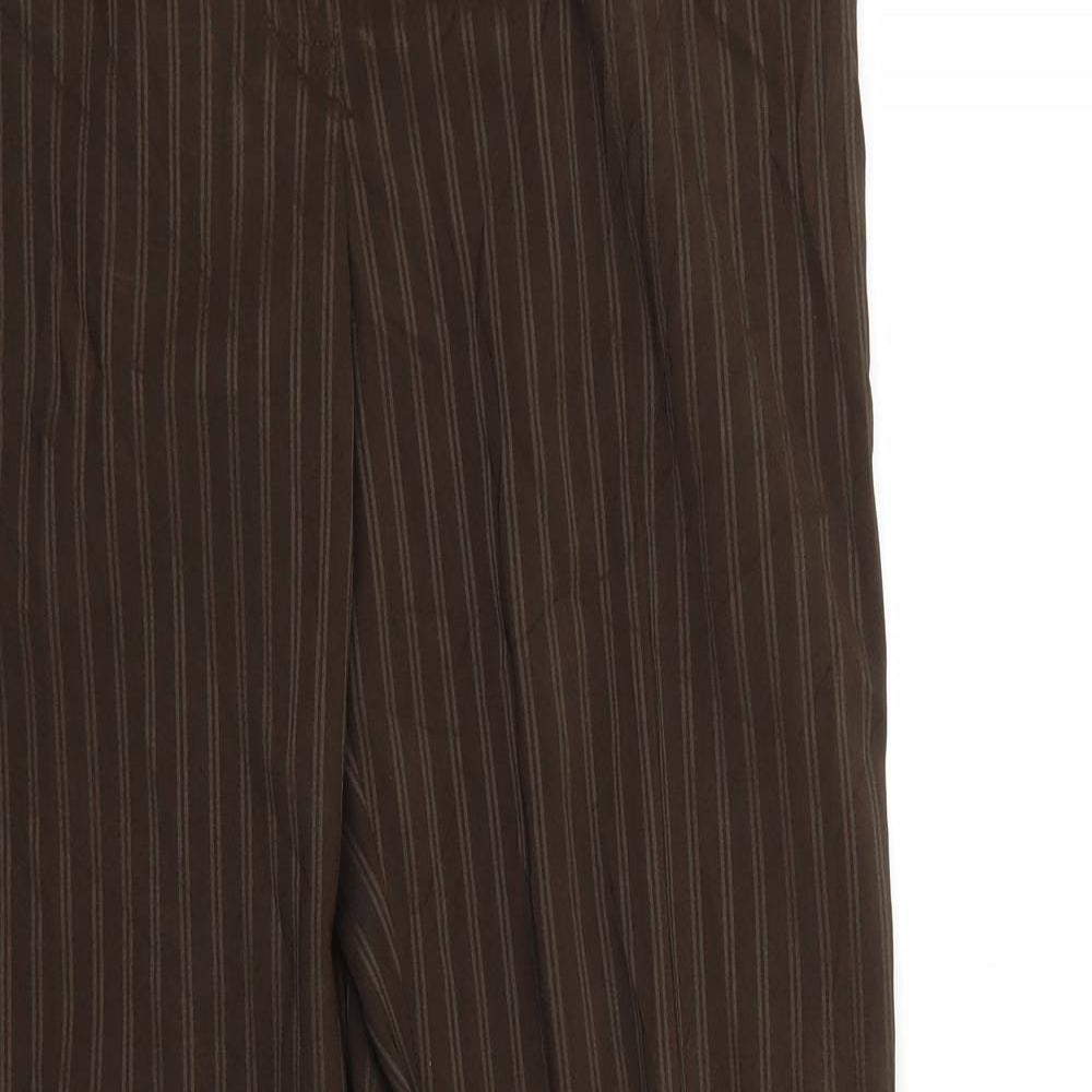 George Womens Brown Striped  Trousers  Size 14 L28 in