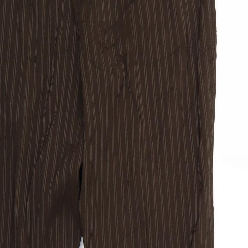 George Womens Brown Striped  Trousers  Size 14 L28 in