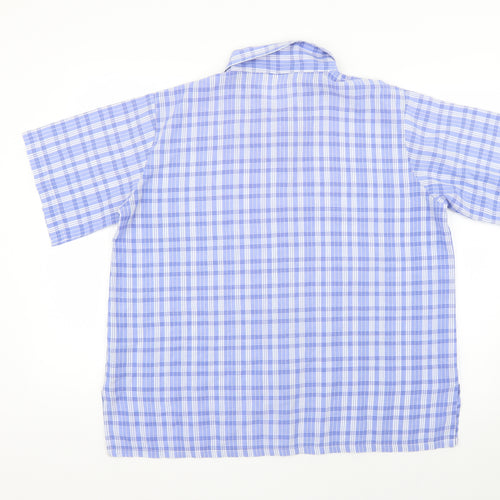 the pearl collection Womens Blue Check  Basic Button-Up Size 16
