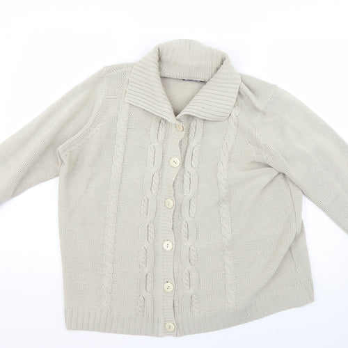 BM Womens Beige   Cardigan Jumper Size L