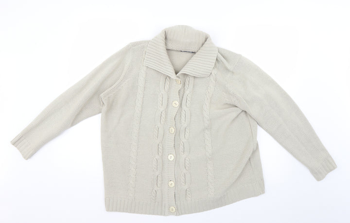 BM Womens Beige   Cardigan Jumper Size L
