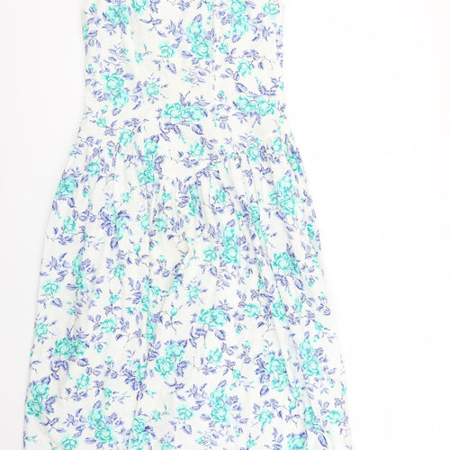 Preworn Womens White Floral  Bodycon  Size 10