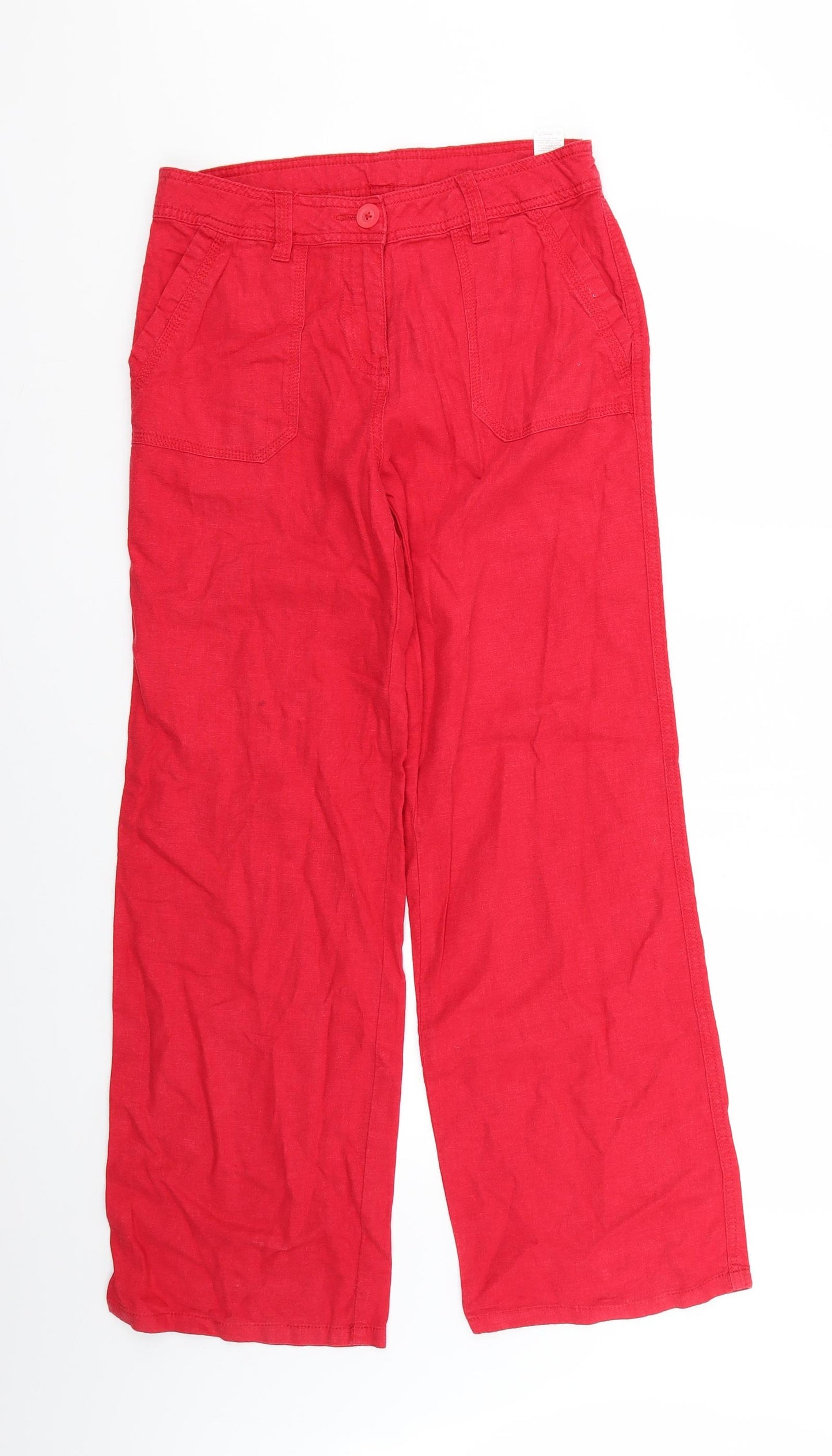 Marks and Spencer Womens Red   Trousers  Size 10 L27 in