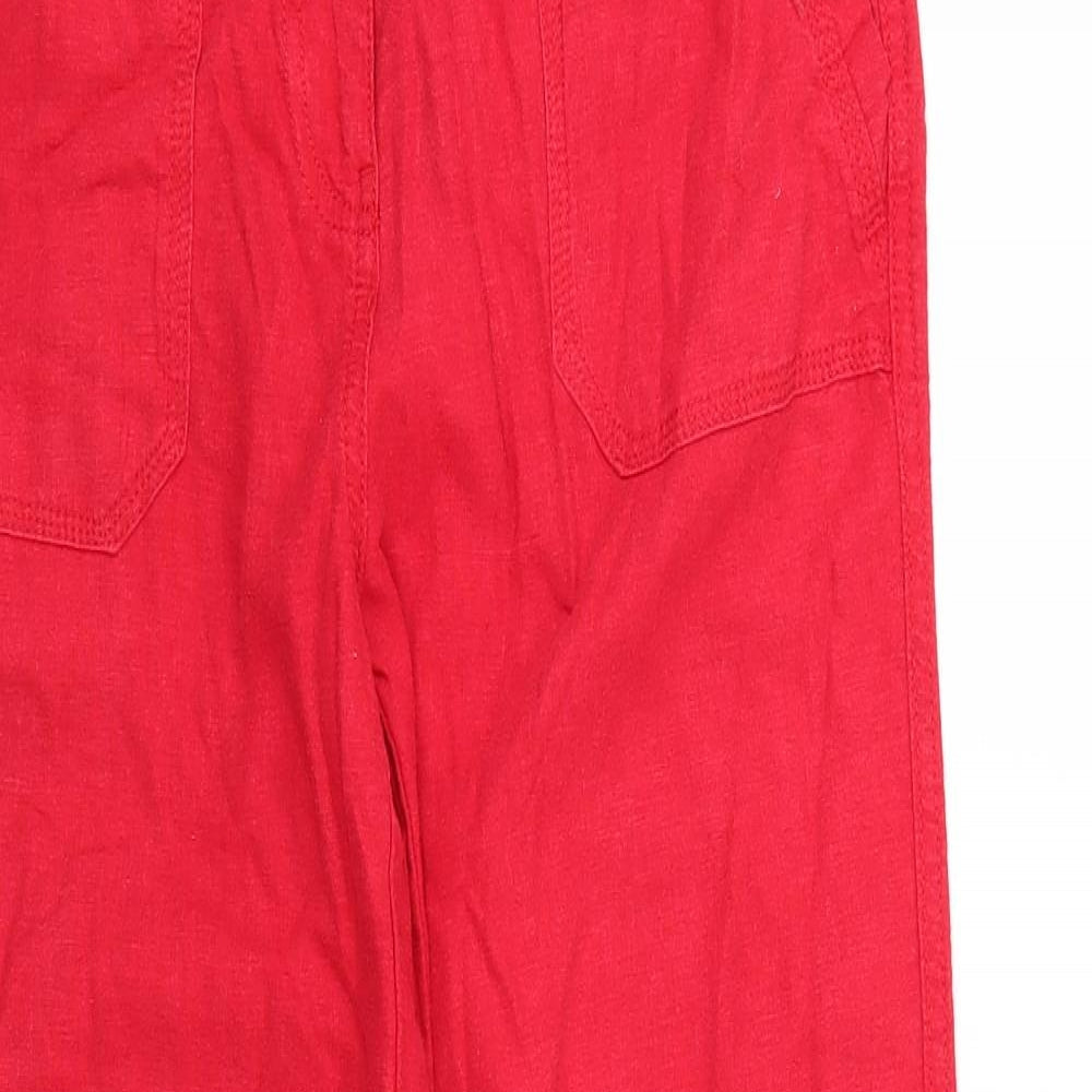 Marks and Spencer Womens Red   Trousers  Size 10 L27 in