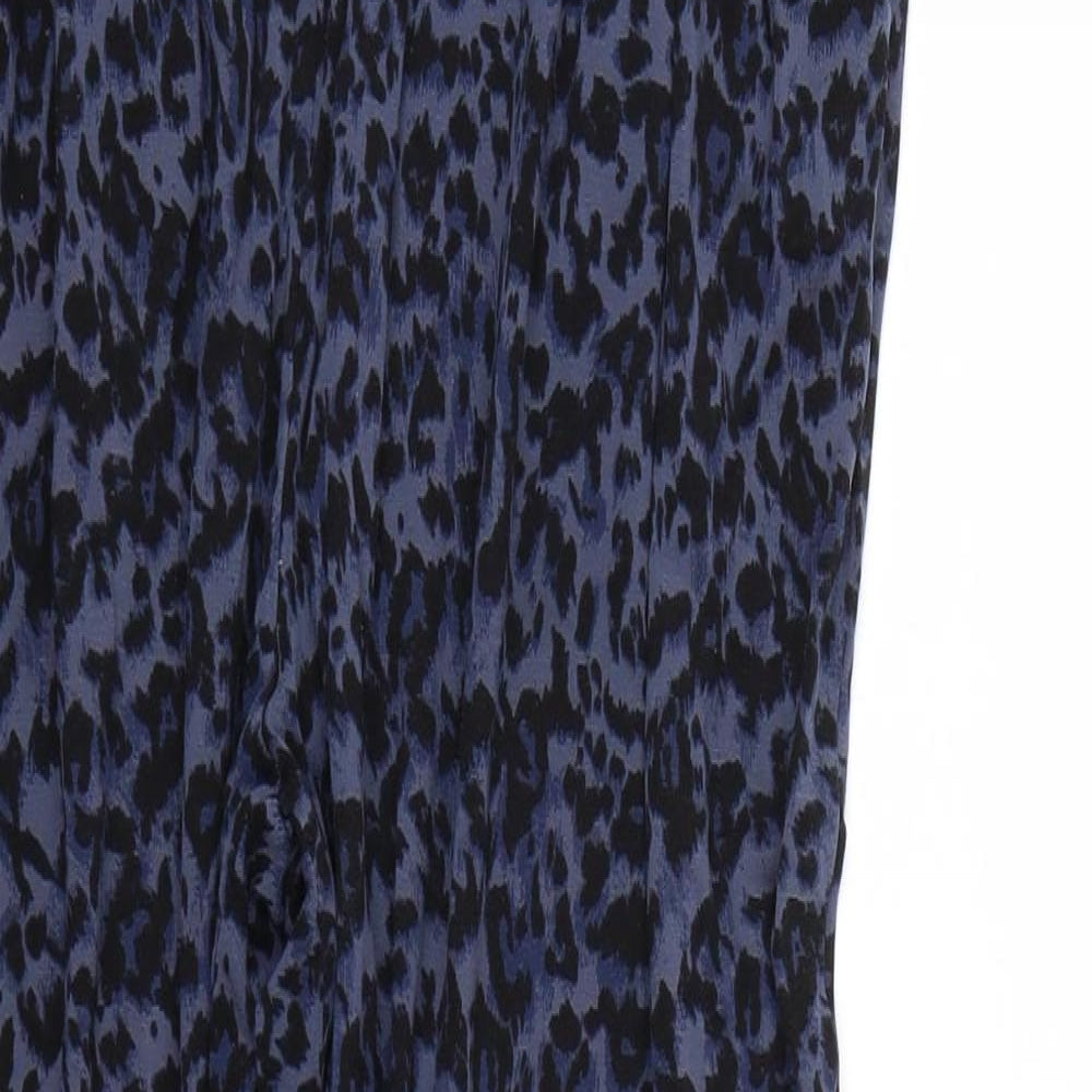 Marks and Spencer Womens Blue Animal Print  Trousers  Size 14 L25 in
