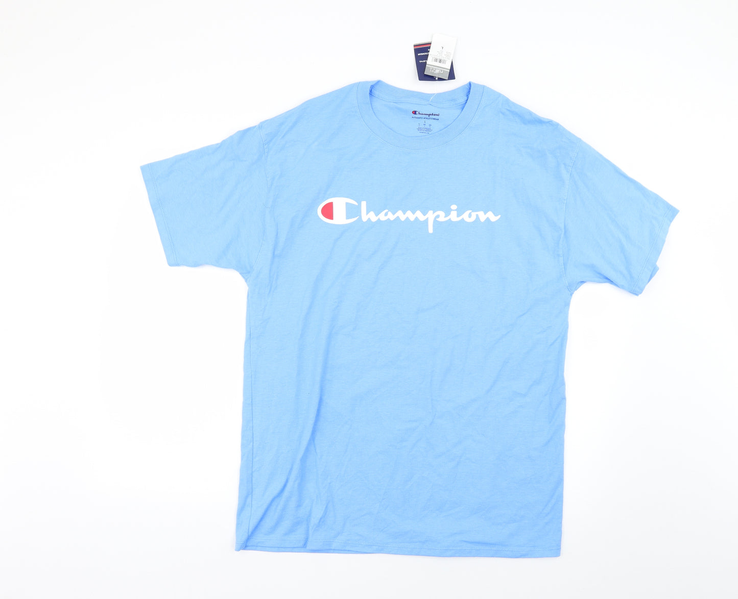 Champion Mens Blue    T-Shirt Size L