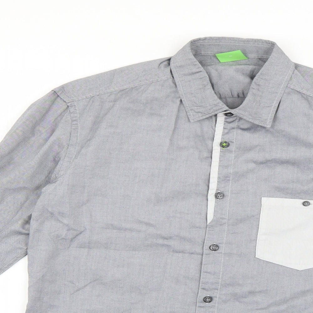 HUGO BOSS Mens Grey    Dress Shirt Size M