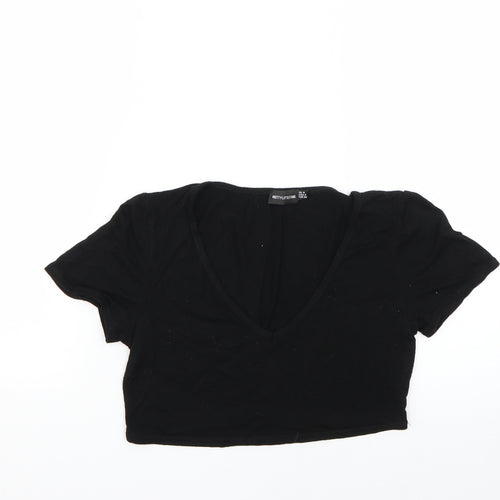 PRETTYLITTLETHING Womens Black   Basic Blouse Size 8