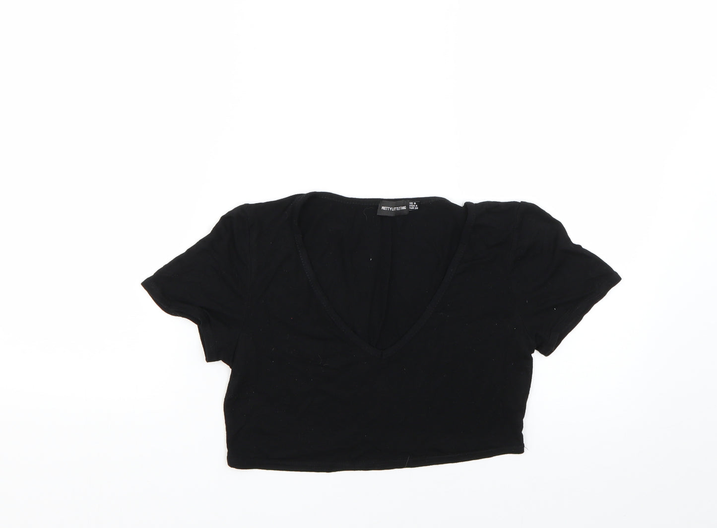 PRETTYLITTLETHING Womens Black   Basic Blouse Size 8