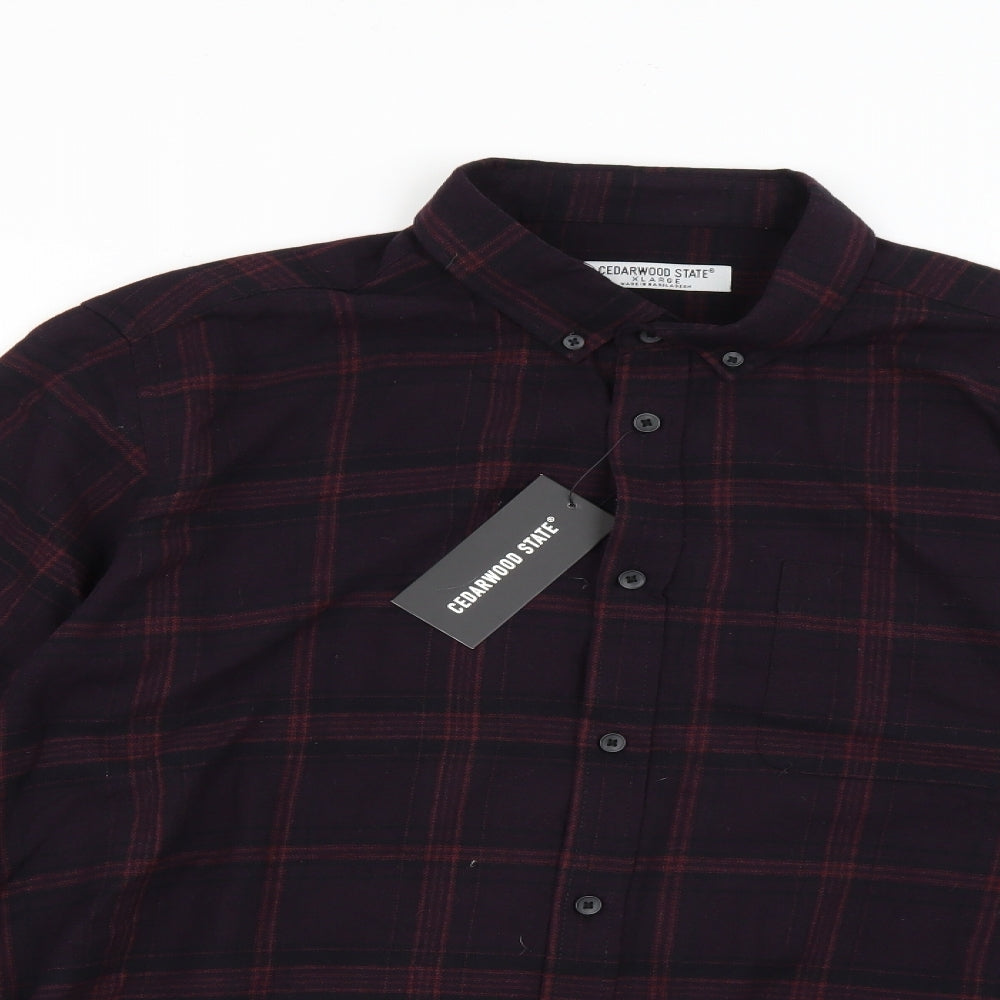 Cedar Wood State Mens Multicoloured Check   Button-Up Size XL