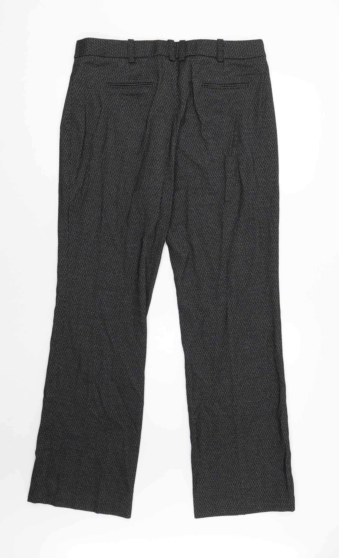 NEXT Womens Grey Geometric  Dress Pants Trousers Size 14 L33 in