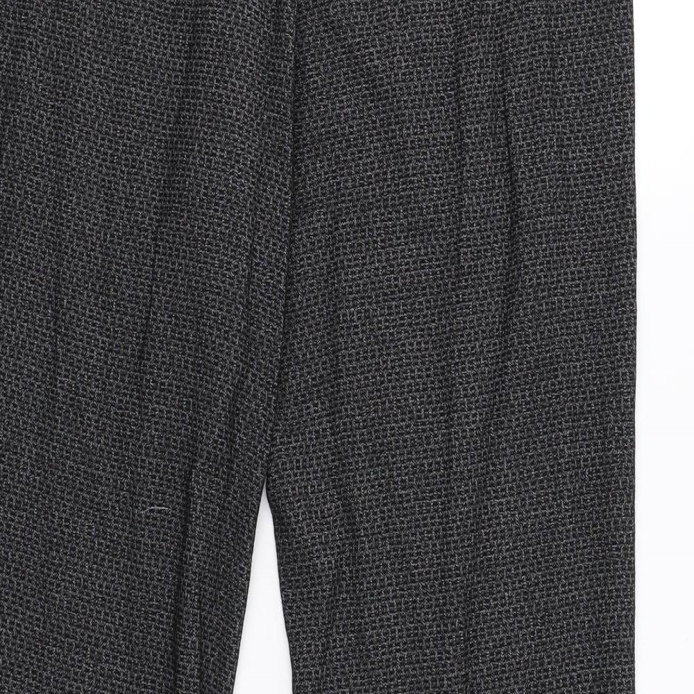 NEXT Womens Grey Geometric  Dress Pants Trousers Size 14 L33 in