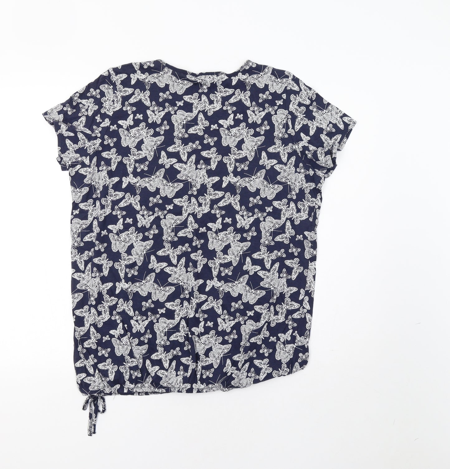 George Womens Blue   Basic Blouse Size 16  - Butterfly Print