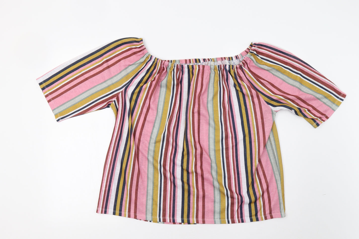 George Womens Multicoloured Striped  Basic Blouse Size 16