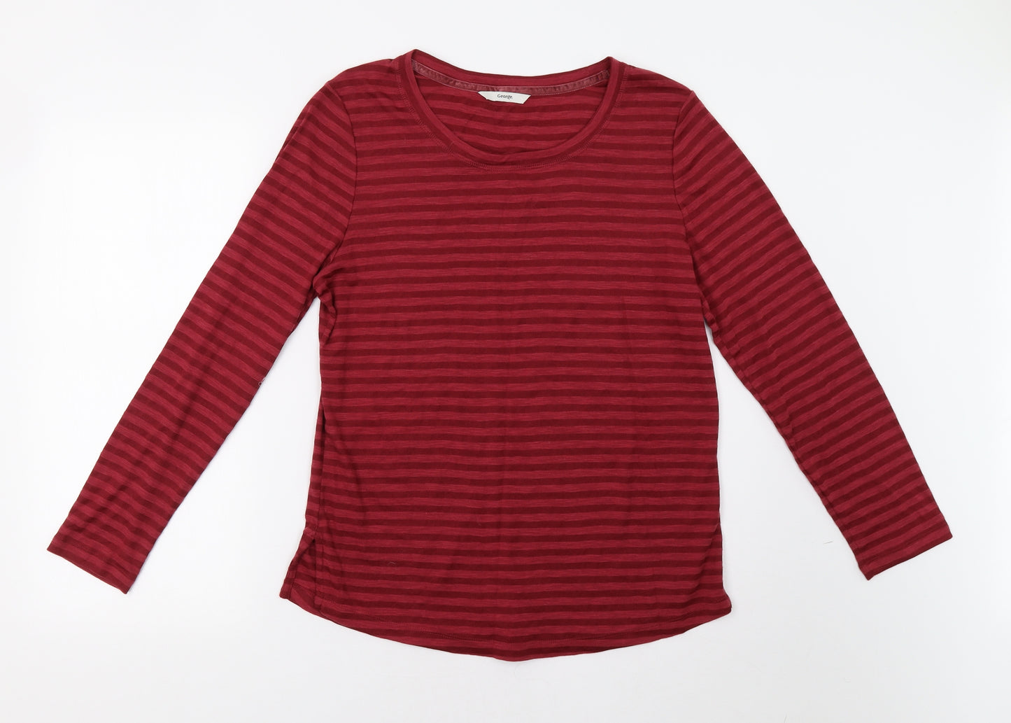 George Womens Red Striped  Basic Polo Size 14