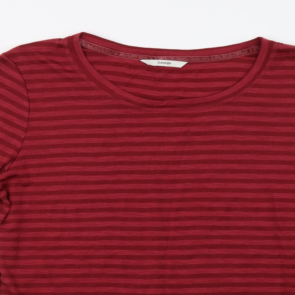 George Womens Red Striped  Basic Polo Size 14