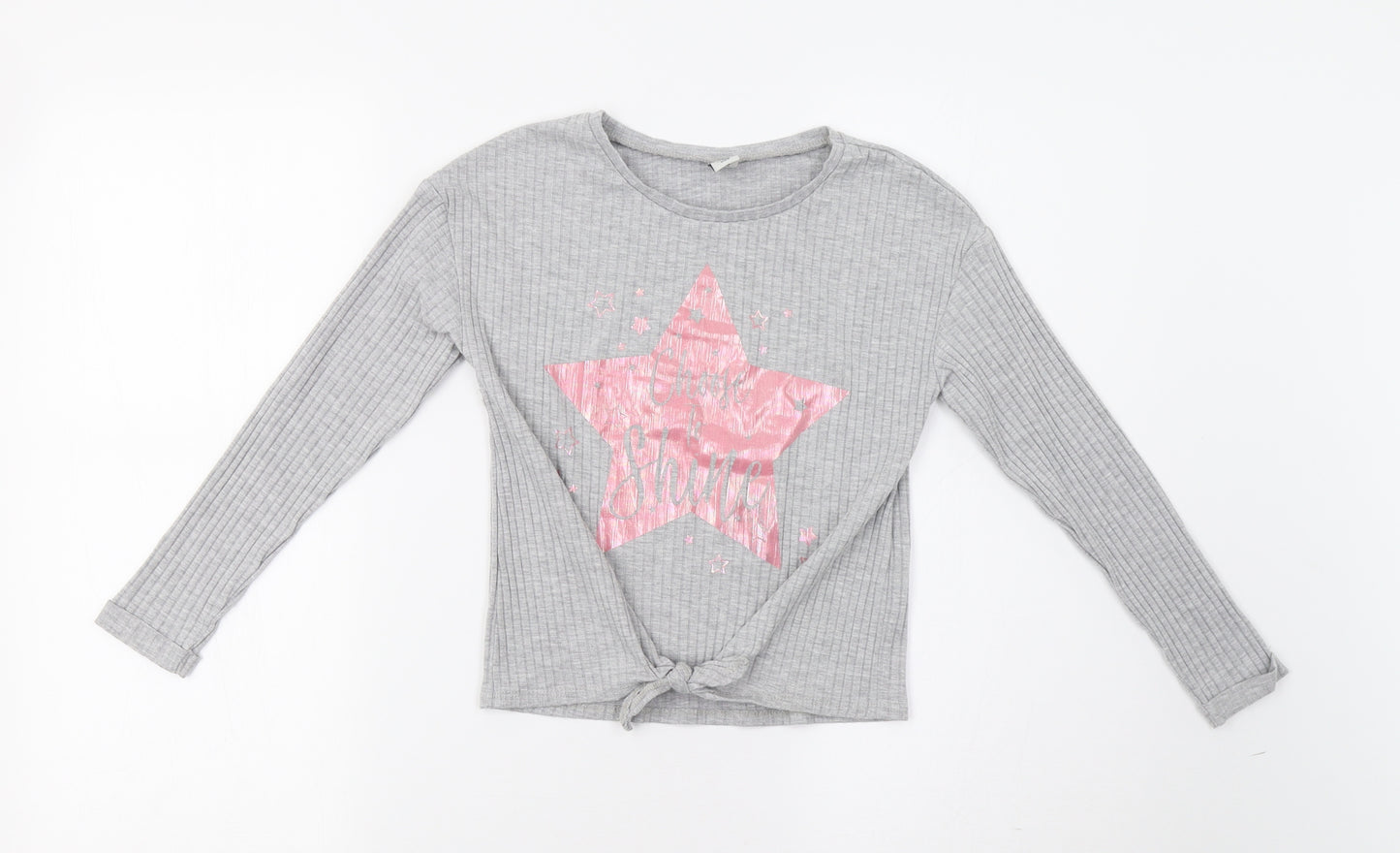 TU Girls Grey   Basic Blouse Size 9 Years  - Star