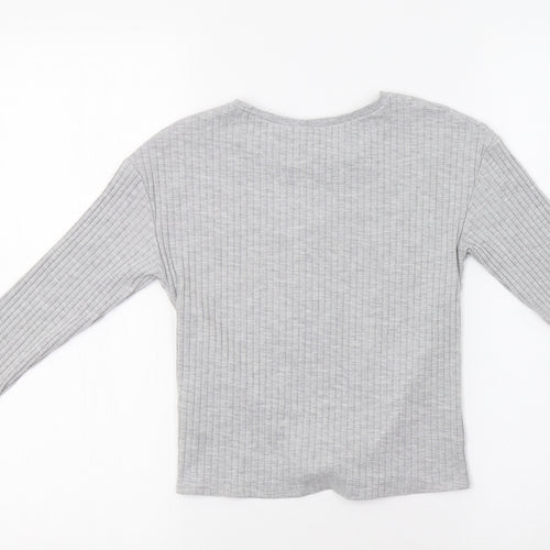 TU Girls Grey   Basic Blouse Size 9 Years  - Star