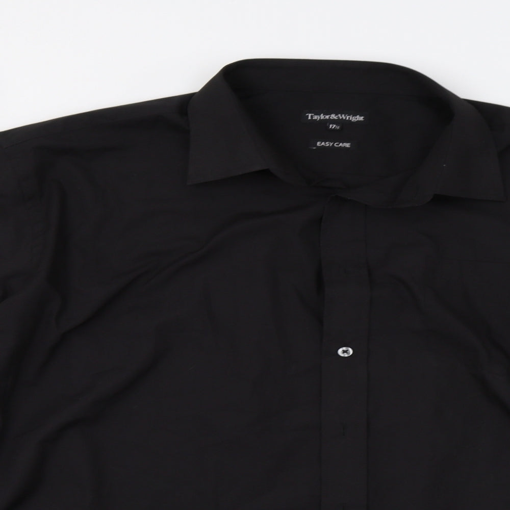Taylor & Wright Mens Black    Dress Shirt Size 17.5